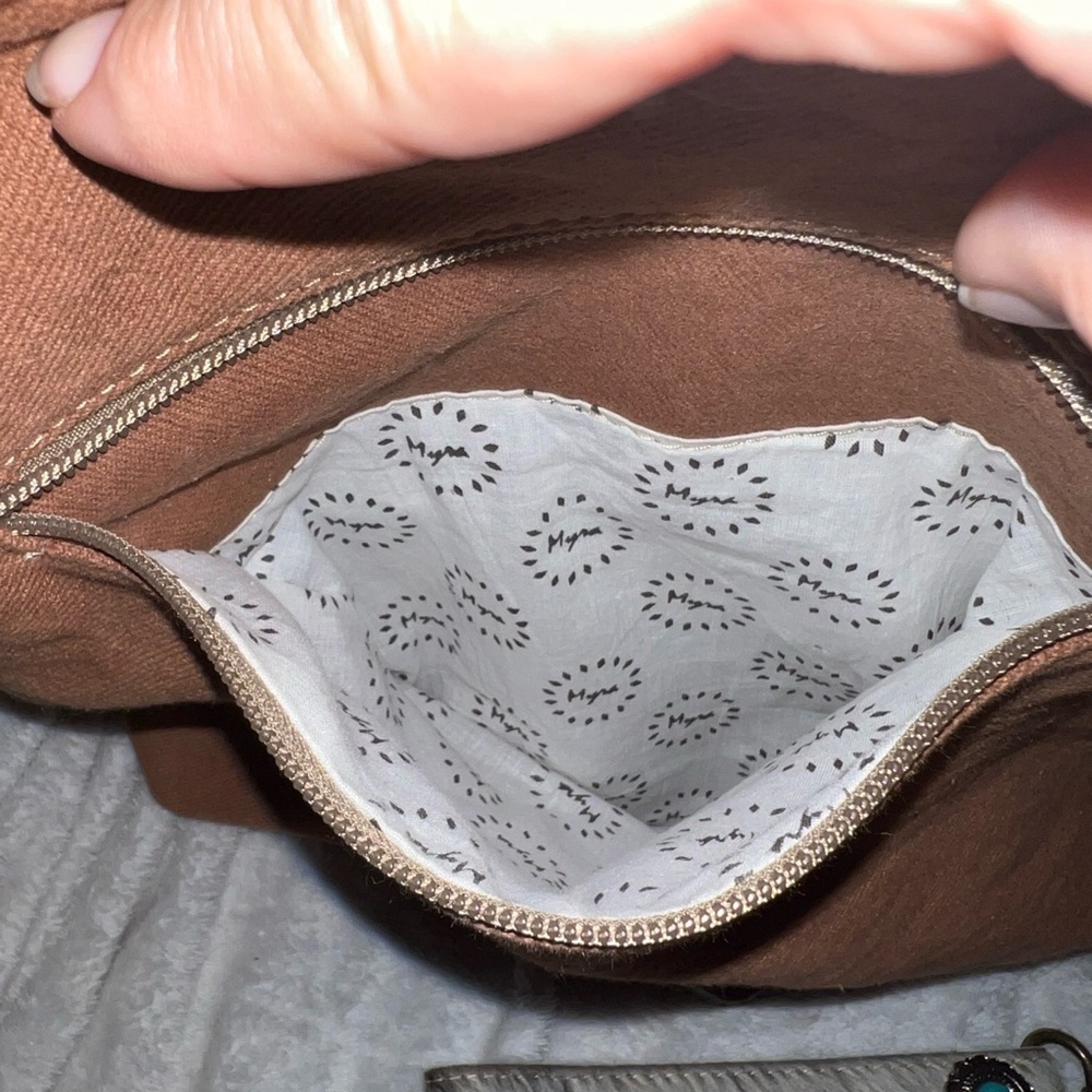 Myra Delphine canvas crossbody bag turquoise detail - Picture 7 of 10